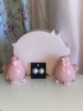 Saule Label Gaia Jet petite stud dome earrings, silver crystal